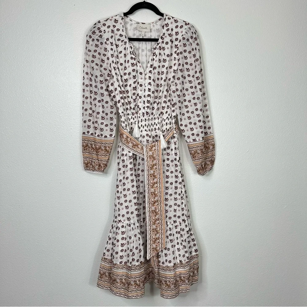 Cleobella Blakely midi dress cottagecore prairie bohemian floral v neck casual - Picture 2 of 13